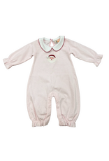 Luigi Pink/White Stripe LS Romper, Santa