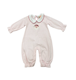 Luigi Pink/White Stripe LS Romper, Santa