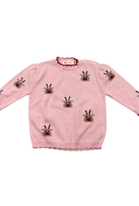 Luigi Light Pink Rudolph Scallop Sweater