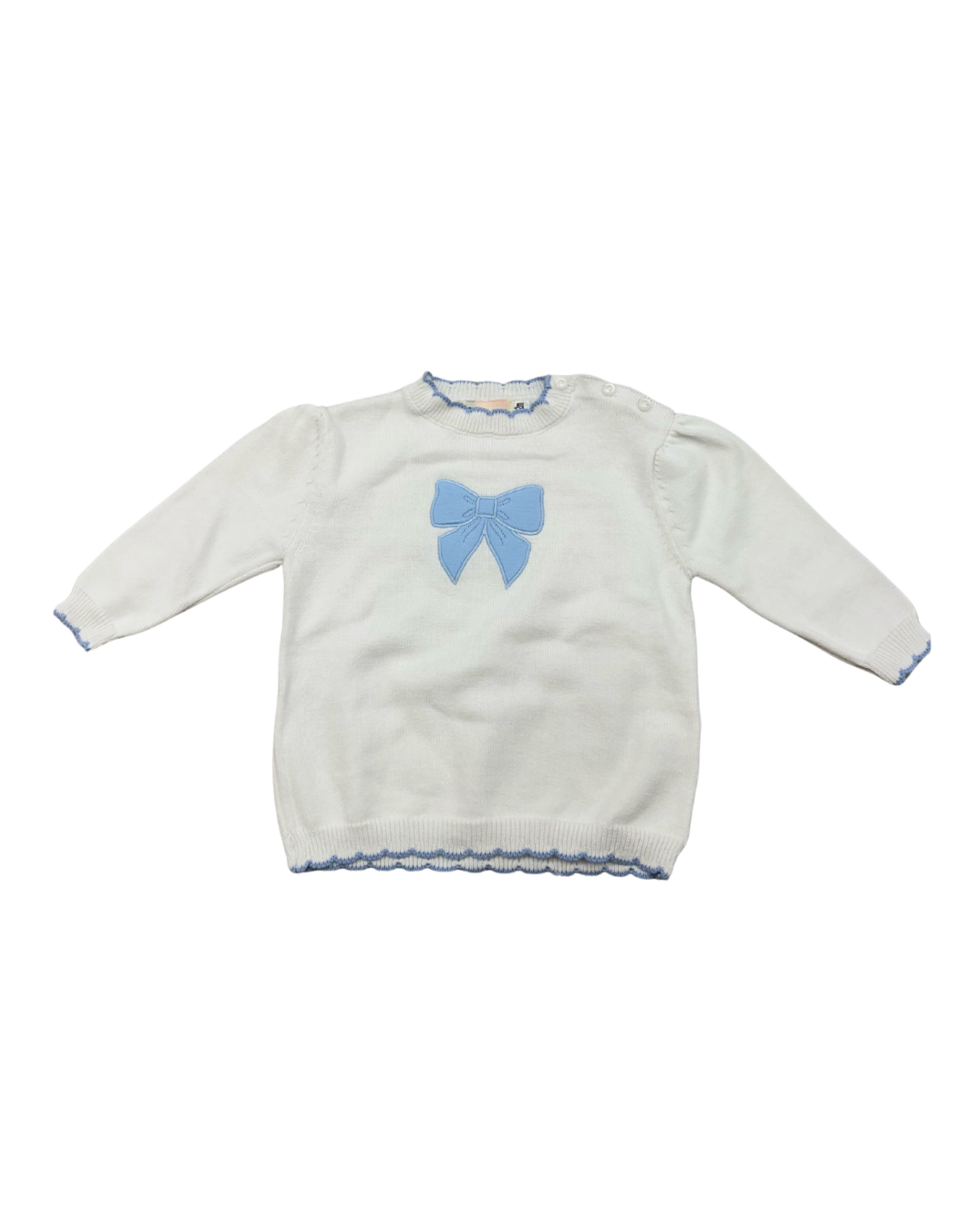 Luigi White Sweater with Blue Bow