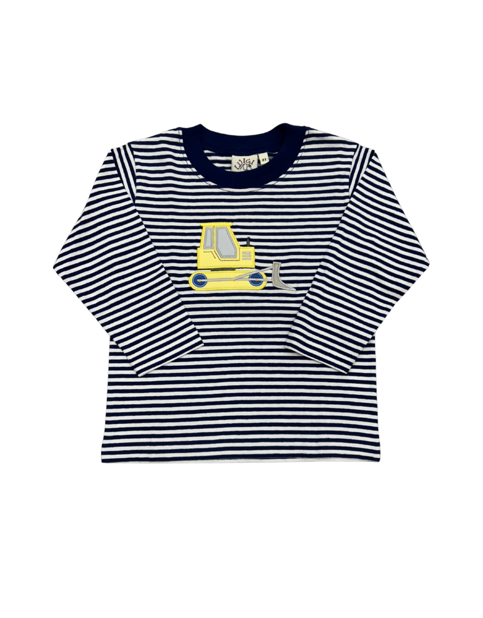 Luigi Navy and White Stripe LS Top, Bulldozer