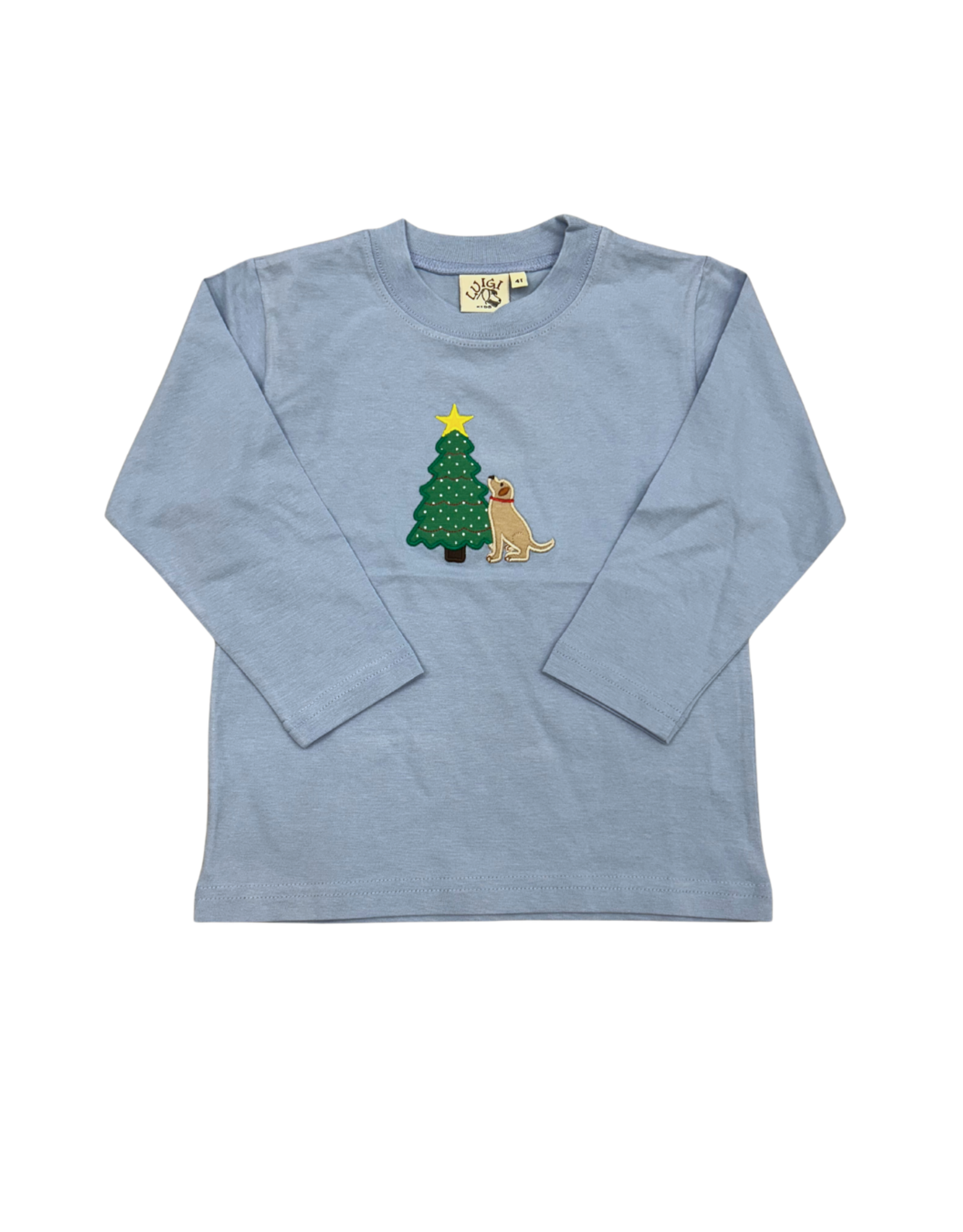 Luigi Blue LS Top, Christmas Tree and Lab