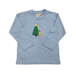 Luigi Blue LS Top, Christmas Tree and Lab