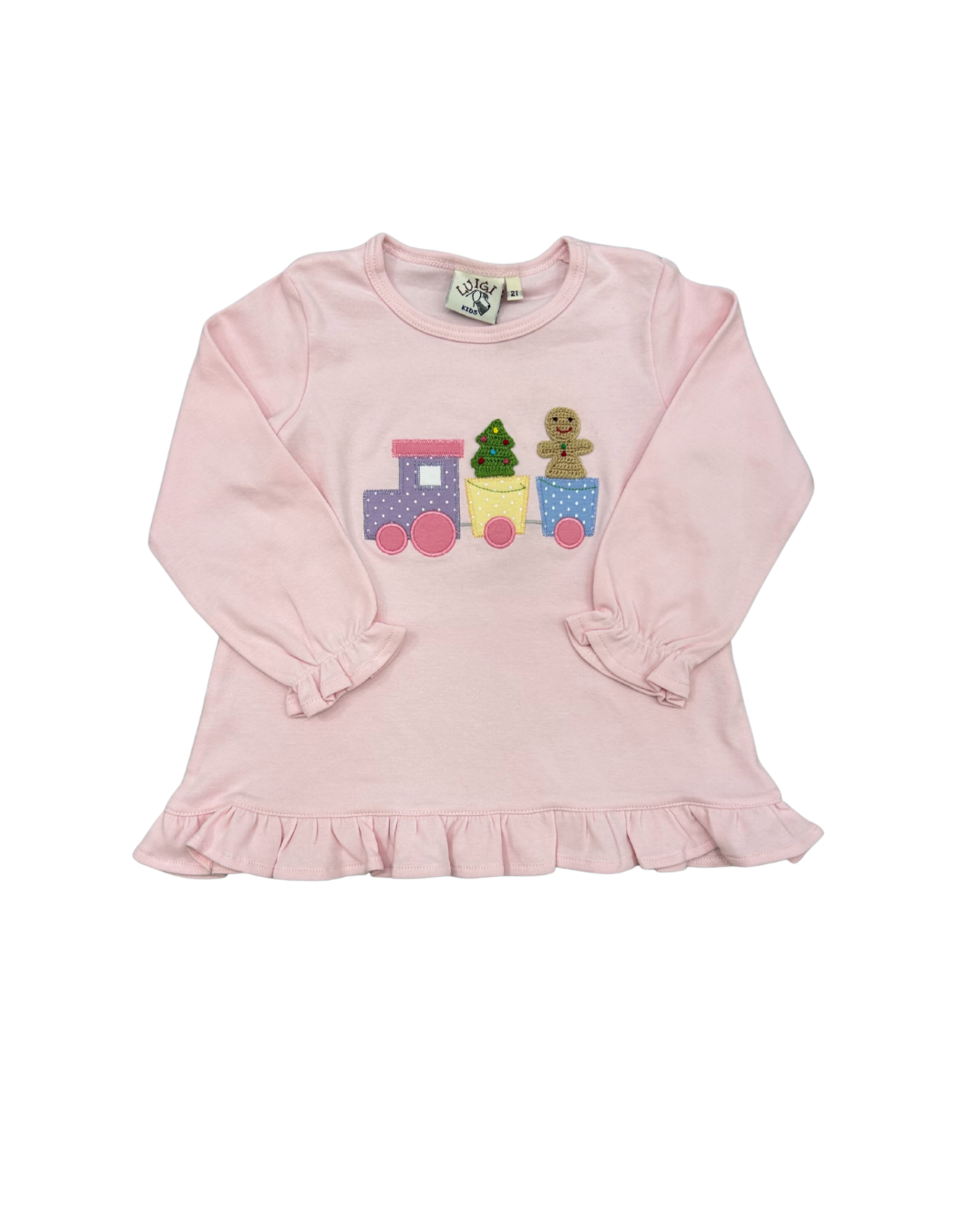 Luigi Light Pink LS Top, Christmas Train