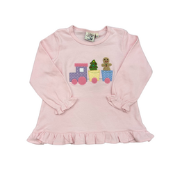 Luigi Light Pink LS Top, Christmas Train