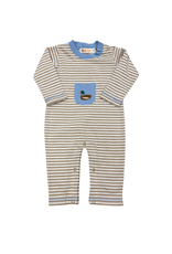 Luigi Sand/White Stripe Mallard Romper
