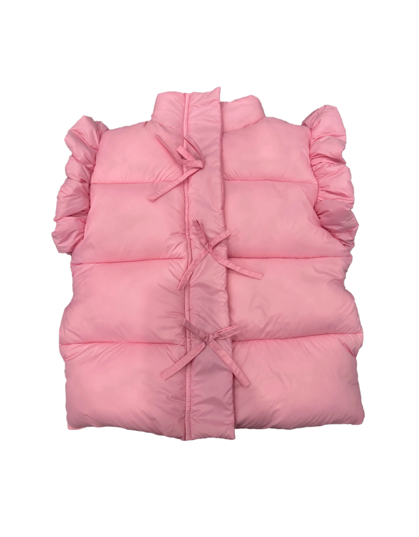 Tweenstyle Ruffle Puffer Vest with Bows