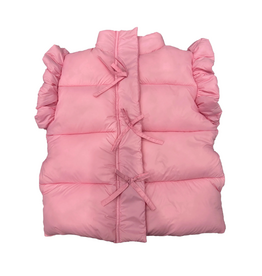 Tweenstyle Ruffle Puffer Vest with Bows