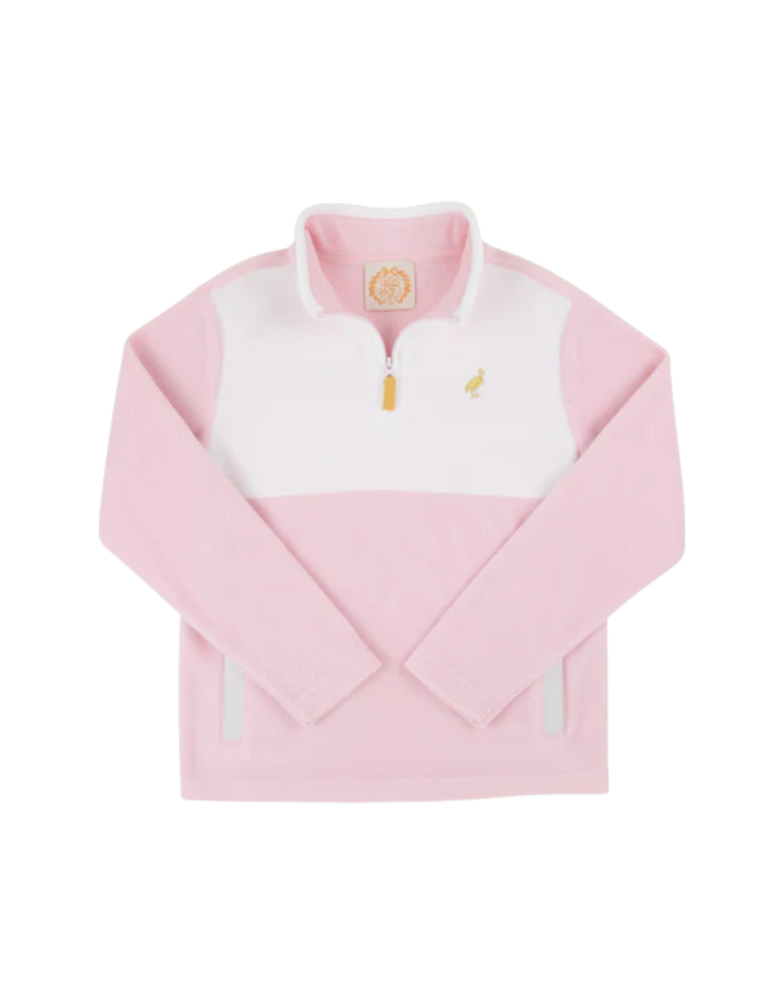 The Beaufort Bonnet Company Hayword Half Zip- Fleece, Palm beach Pink/Worth White
