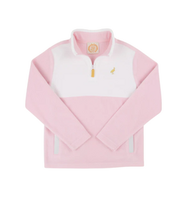 The Beaufort Bonnet Company Hayword Half Zip- Fleece, Palm beach Pink/Worth White
