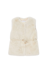 Mayoral Fur Vest w Belt, Sand