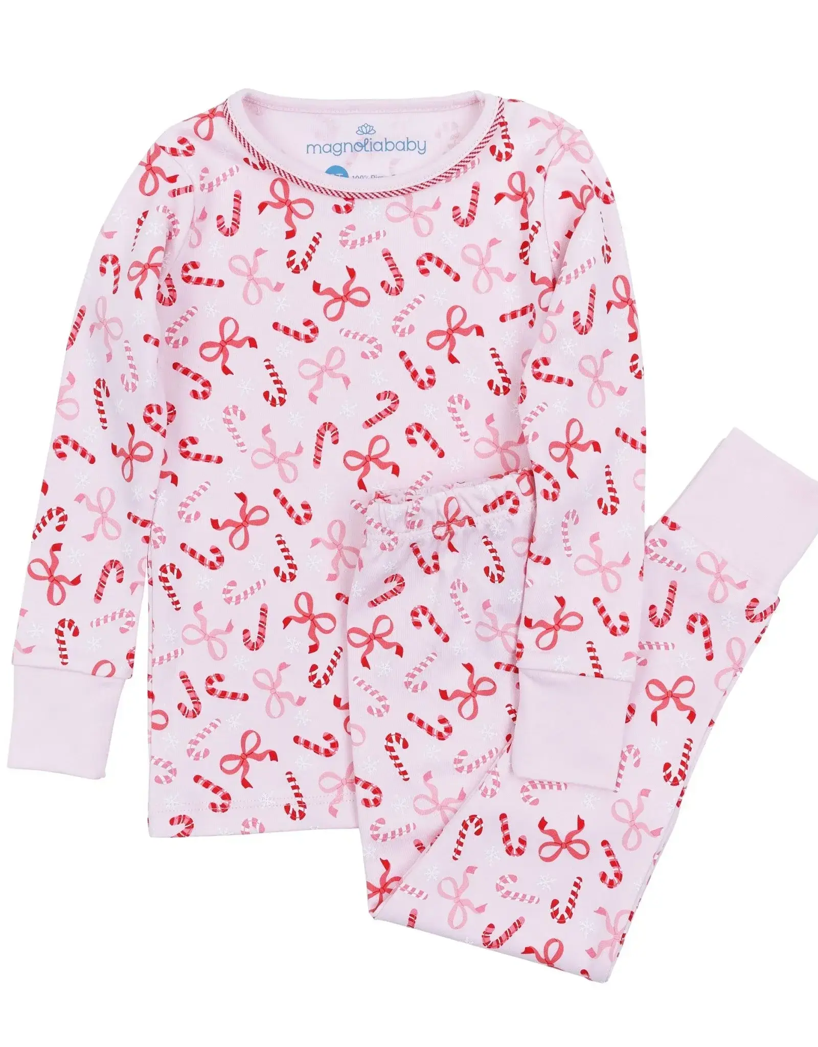 Magnolia Baby Candy Cane Lane Long Pajamas Pink