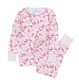 Magnolia Baby Candy Cane Lane Long Pajamas Pink