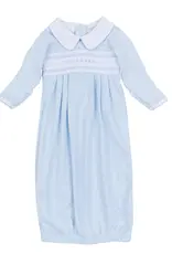 Magnolia Baby Mia and Luca's Smocked Collared Pleated Gown, Blue