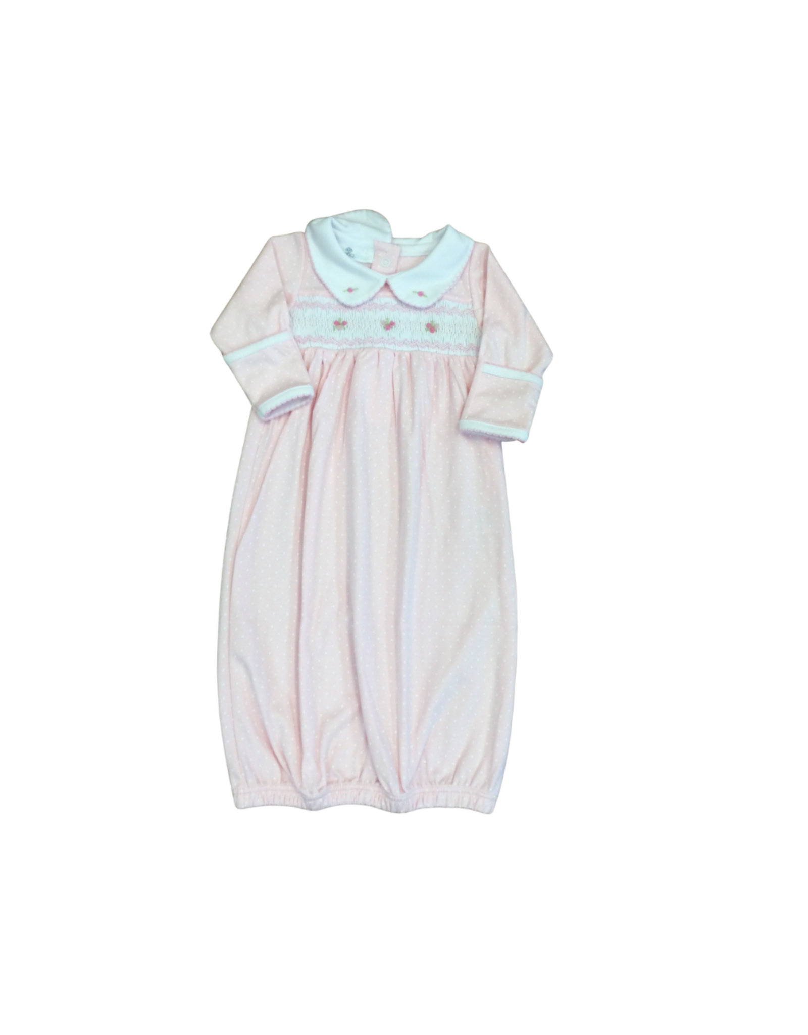 Magnolia Baby Mia and Luca's Smocked Collared Gathered Gown, Pink