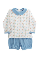 The Bailey Boys Pumpkin Print Knit LS Bloomer Set