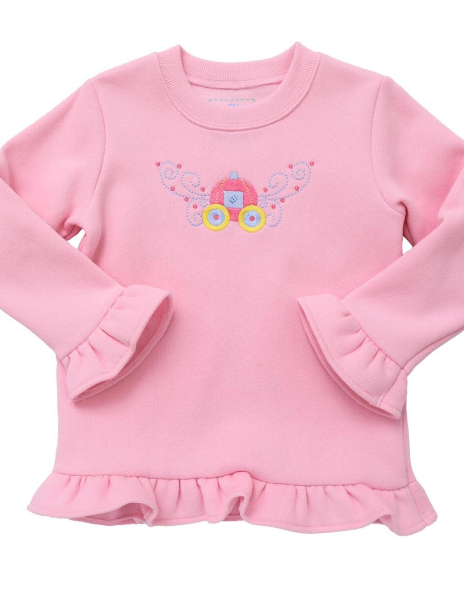Itsy Bitsy Pink Carriage Ruffle Sweatshirt