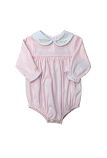 Auraluz Pink Knit LS Bubble w/ Bow Embroidered Collar