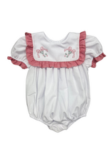 Auraluz White w/ Red Check Christmas Bow Girl Bubble
