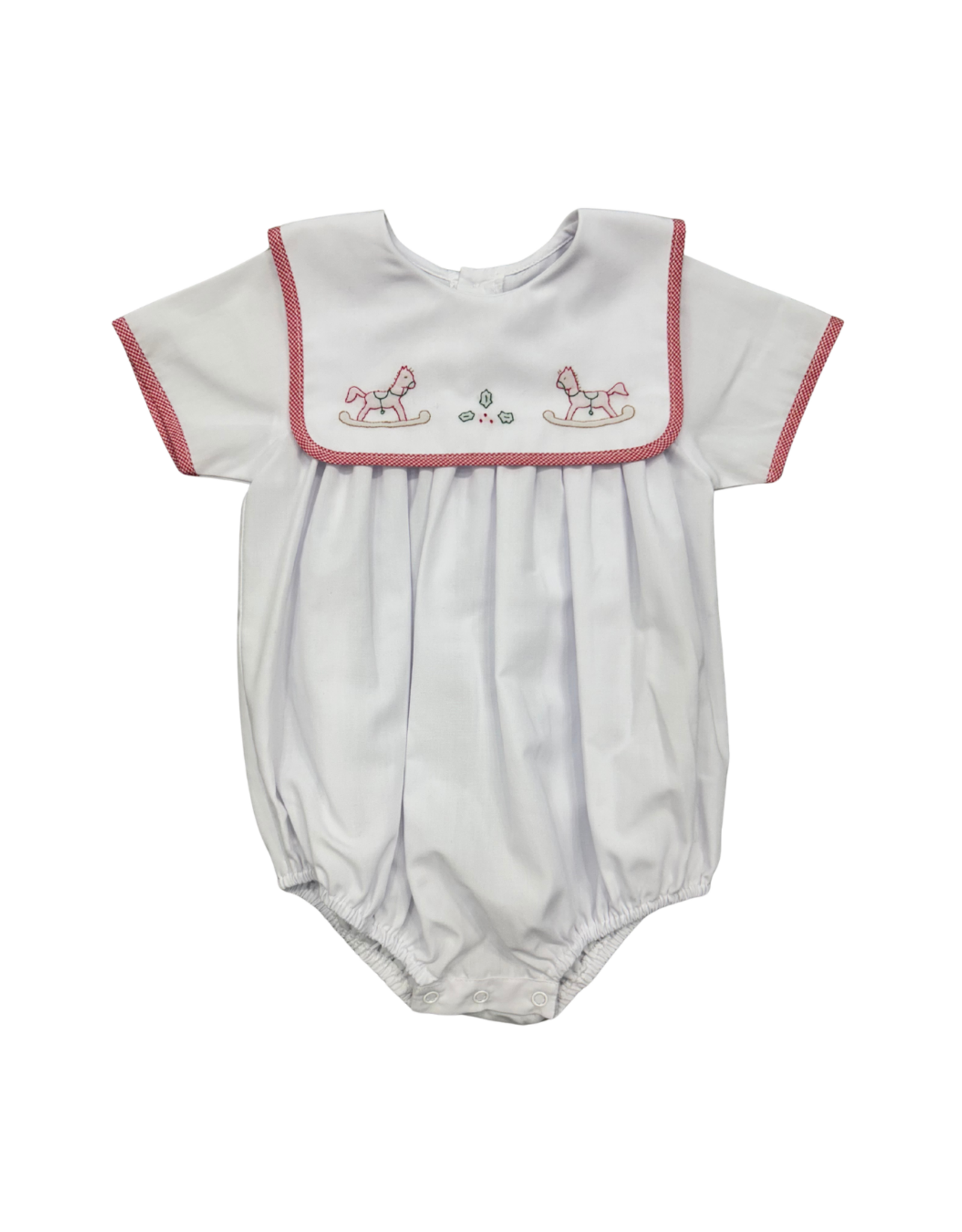 Auraluz White w/ Red Check Christmas Horse Boy Bubble