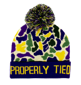 Properly Tied Breck Beanie Mardi Gras Camo