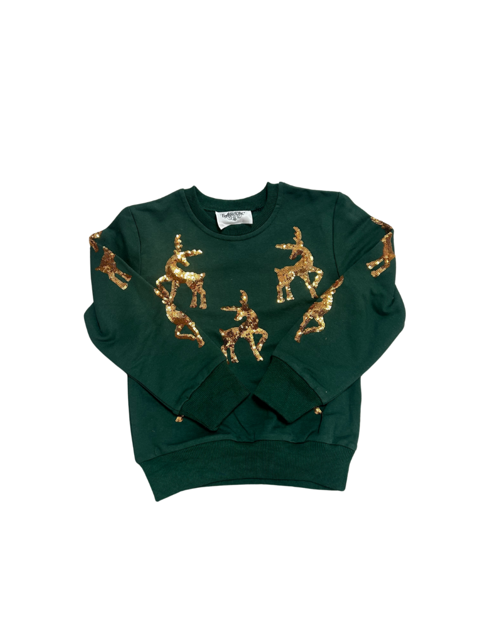Belle Cher Green Reindeer Sweatshirt