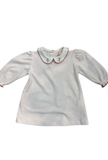 Luigi Red Bitty Dot LS Dress with Rudolph Collar