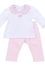 Magnolia Baby Santa Baby Collared 2pc Pant Set - Pink
