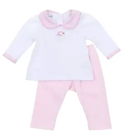 Magnolia Baby Santa Baby Collared 2pc Pant Set - Pink