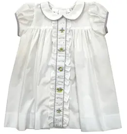 Lulu Bebe LLC White Molly Dress, Mardi Gras  Embroidery