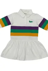 Lulu Bebe LLC Mardi Gras Rugby Long Sleeve Dropwaist Dress