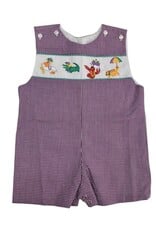 Lulu Bebe LLC Mardi Gras Emb Animal  Gingham Jon Jon