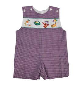 Lulu Bebe LLC Mardi Gras Emb Animal  Gingham Jon Jon