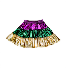 Belle Cher BC Mardi Gras Metallic Skort