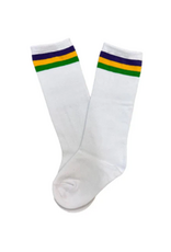 Lulu Bebe LLC Mardi Gras Rugby Knee High Socks