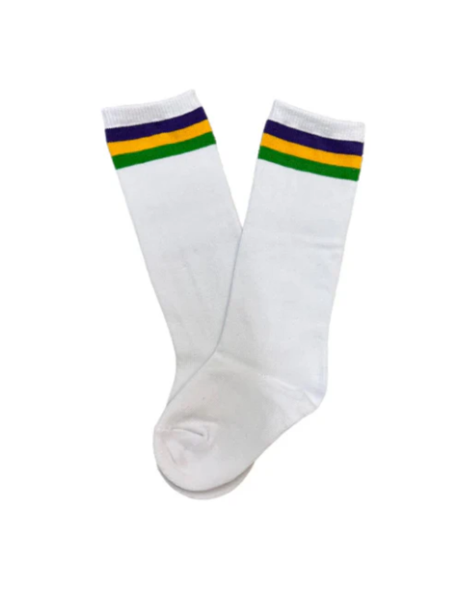 Lulu Bebe LLC Mardi Gras Rugby Knee High Socks