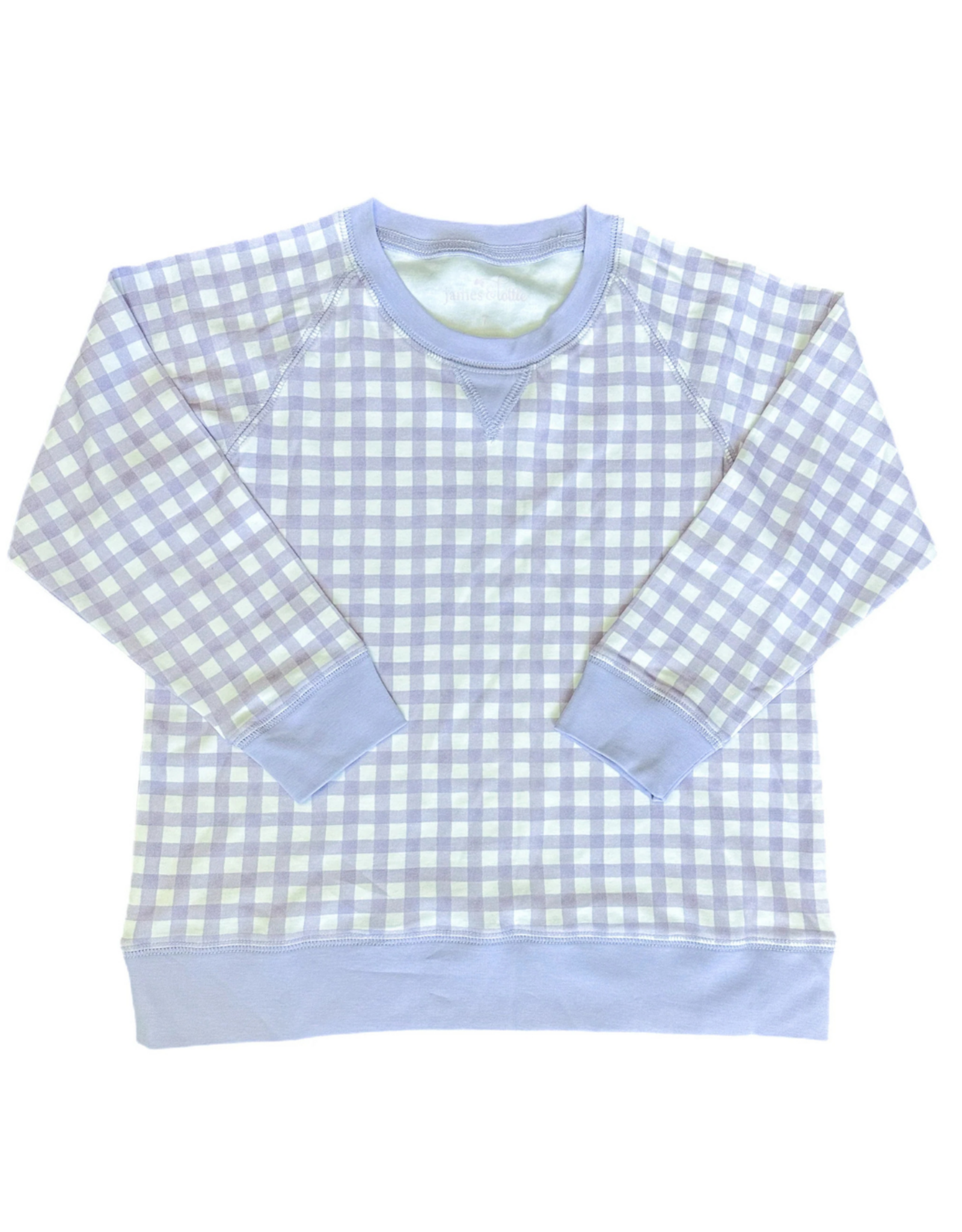 James and Lottie Sidney Knit Sweatshirt, Lavender Gingham