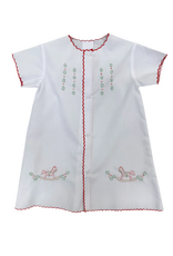 Auraluz White Daygown with Christmas Rocking Horses