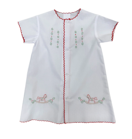 Auraluz White Daygown with Christmas Rocking Horses