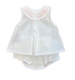Baby Sen White Alice Bloomer Set