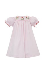 Petit Bebe Christmas Wreath Pink Knit Bishop