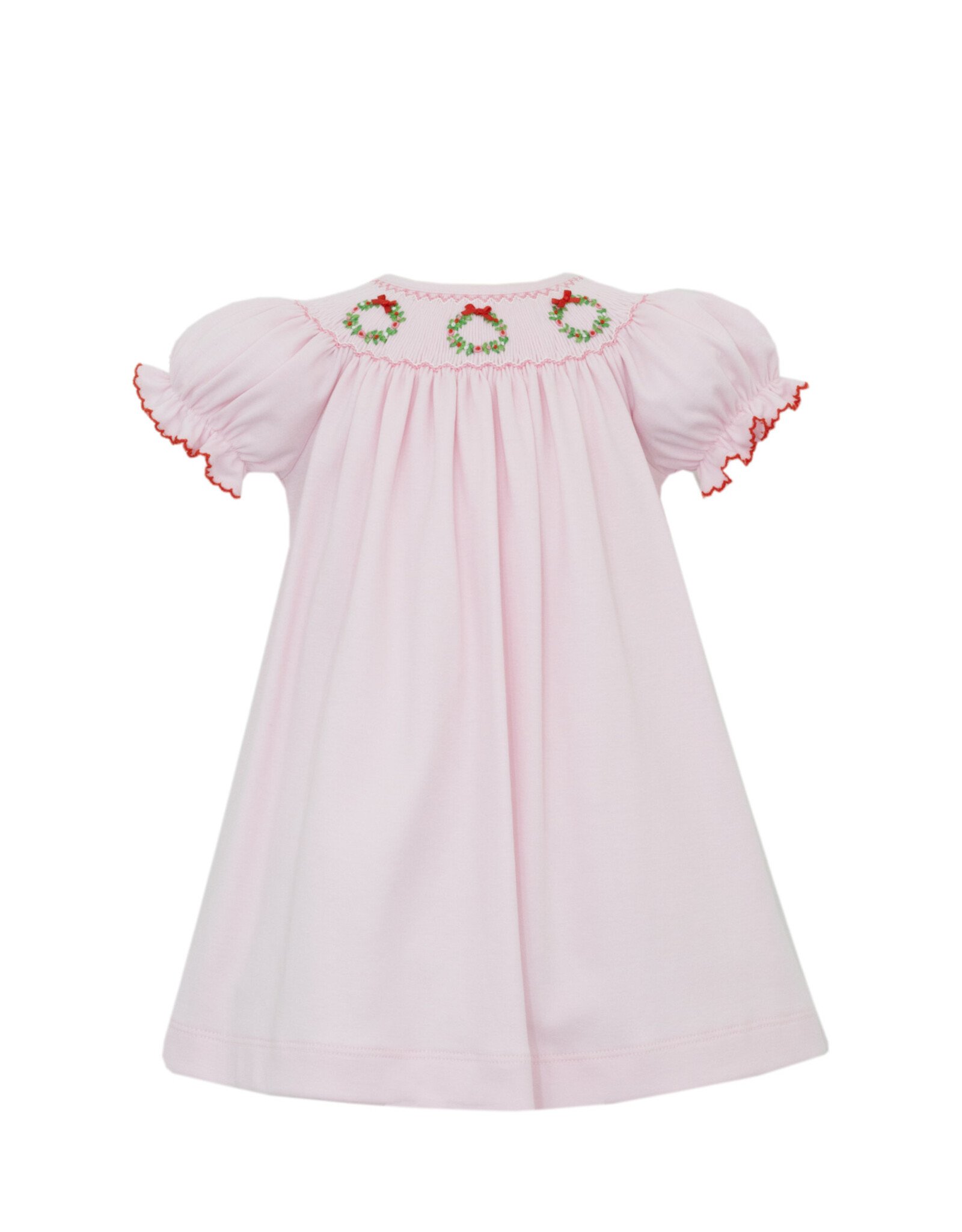 Petit Bebe Christmas Wreath Pink Knit Bishop