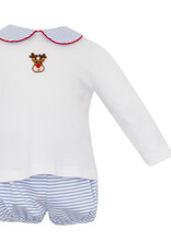 Petit Bebe Rudolph Boy's Knit Diaper Set, Blue Stripe