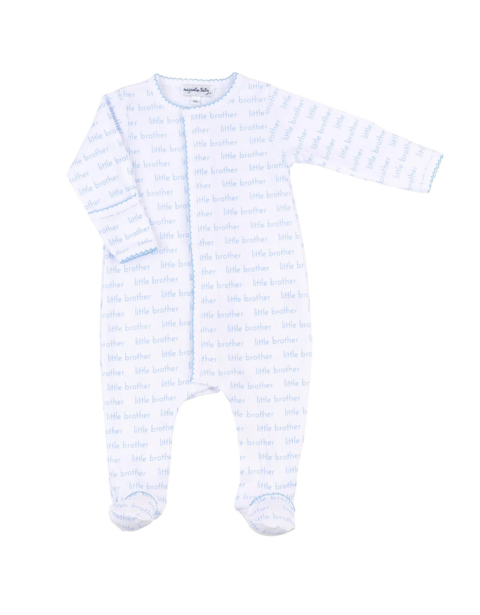Magnolia Baby Little Brother Printed Zip Footie