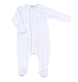 Magnolia Baby Little Brother Printed Zip Footie