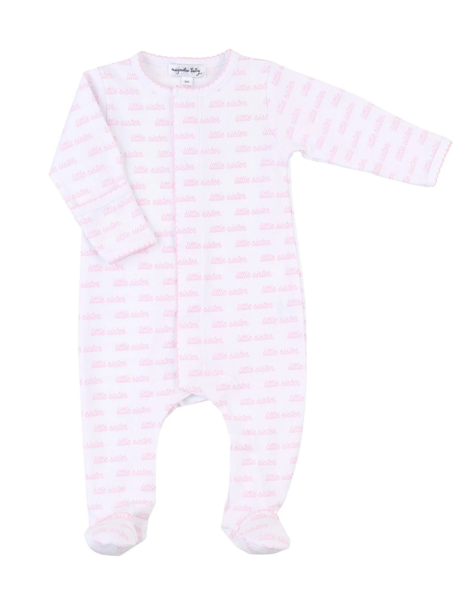 Magnolia Baby Little Sister Printed Zip Footie