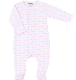 Magnolia Baby Little Sister Printed Zip Footie