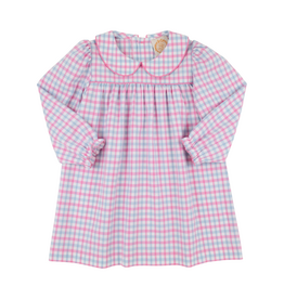 The Beaufort Bonnet Company Maerin Fitz Frock LS, Barrington Blue and Pink Flannel