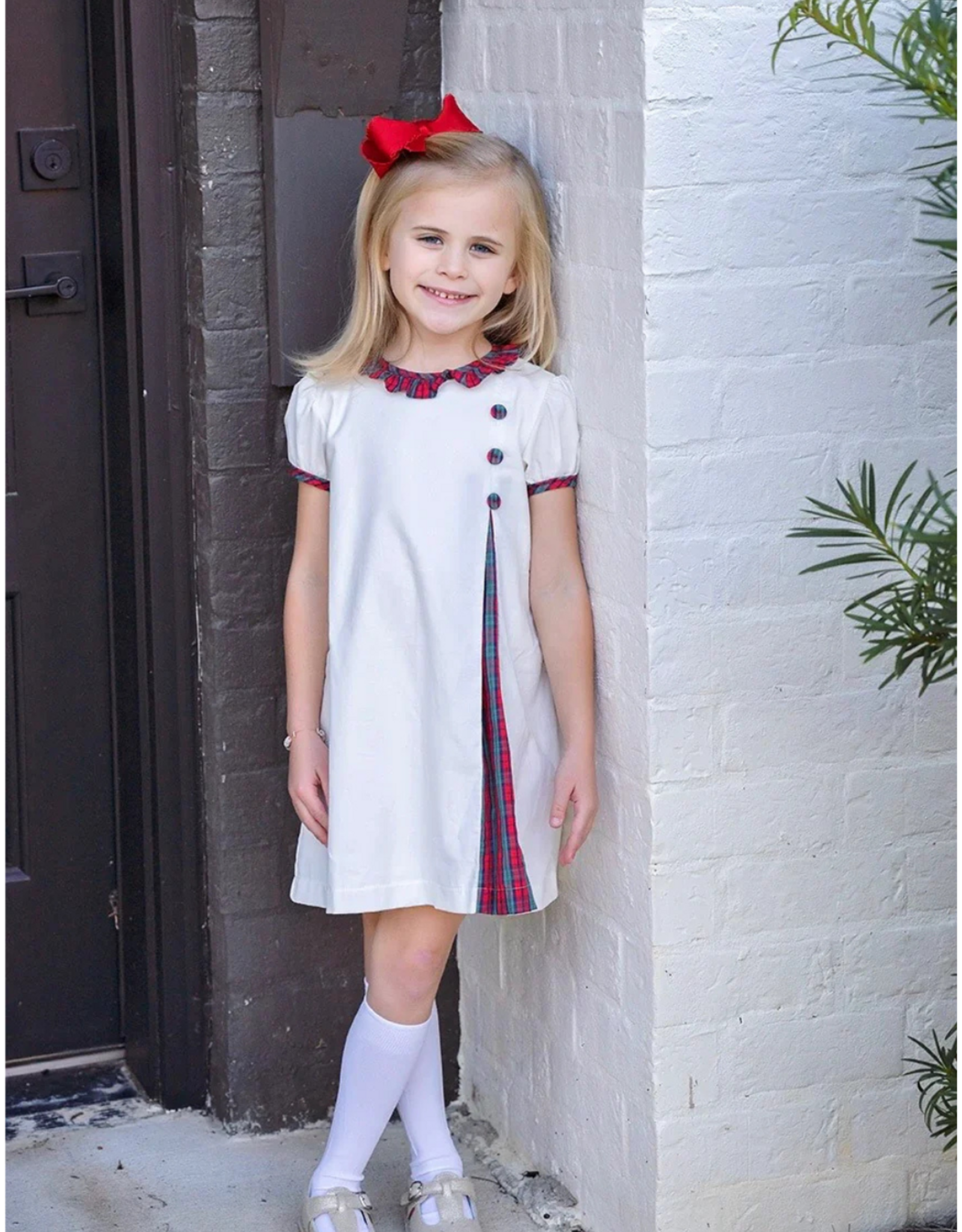 James and Lottie Rosie Dress, Red Christmas Plaid