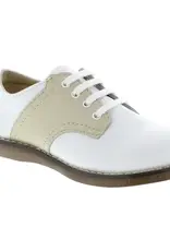 Footmates Cheer White And Ecru Saddle Oxford